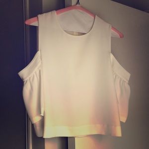 Club Monaco exposed shoulder top